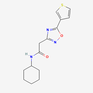 N-cyclohexyl-2-(5-thiophen-3-yl-1,2,4-oxadiazol-3-yl)acetamide