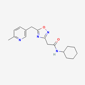 N-cyclohexyl-2-[5-[(6-methylpyridin-3-yl)methyl]-1,2,4-oxadiazol-3-yl]acetamide