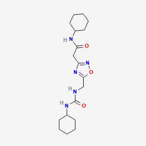 N-cyclohexyl-2-[5-[(cyclohexylcarbamoylamino)methyl]-1,2,4-oxadiazol-3-yl]acetamide