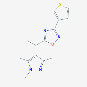 3-Thiophen-3-yl-5-[1-(1,3,5-trimethylpyrazol-4-yl)ethyl]-1,2,4-oxadiazole