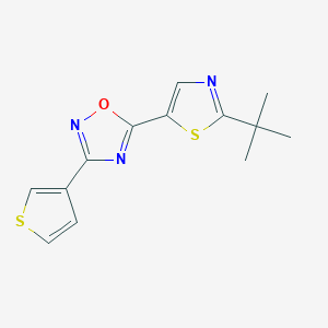 5-(2-Tert-butyl-1,3-thiazol-5-yl)-3-thiophen-3-yl-1,2,4-oxadiazole