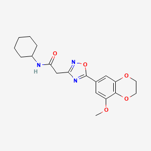 N-cyclohexyl-2-[5-(5-methoxy-2,3-dihydro-1,4-benzodioxin-7-yl)-1,2,4-oxadiazol-3-yl]acetamide