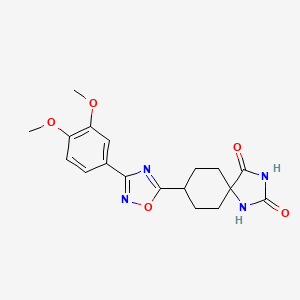 8-[3-(3,4-Dimethoxyphenyl)-1,2,4-oxadiazol-5-yl]-1,3-diazaspiro[4.5]decane-2,4-dione