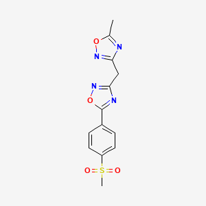 5-Methyl-3-[[5-(4-methylsulfonylphenyl)-1,2,4-oxadiazol-3-yl]methyl]-1,2,4-oxadiazole