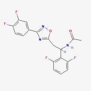 N-[1-(2,6-difluorophenyl)-2-[3-(3,4-difluorophenyl)-1,2,4-oxadiazol-5-yl]ethyl]acetamide