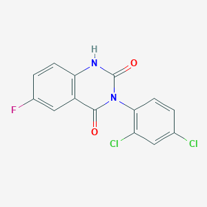 molecular formula C14H7Cl2FN2O2 B071739 3-(2,4-dichlorophenyl)-6-fluoroquinazoline-2,4(1H,3H)-dione CAS No. 168900-02-5