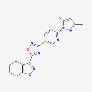 3-[3-[6-(3,5-Dimethylpyrazol-1-yl)pyridin-3-yl]-1,2,4-oxadiazol-5-yl]-4,5,6,7-tetrahydro-1,2-benzoxazole