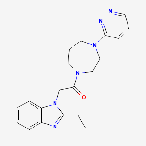 2-(2-Ethylbenzimidazol-1-yl)-1-(4-pyridazin-3-yl-1,4-diazepan-1-yl)ethanone