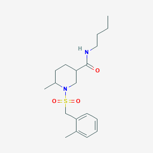 N-butyl-6-methyl-1-[(2-methylphenyl)methylsulfonyl]piperidine-3-carboxamide