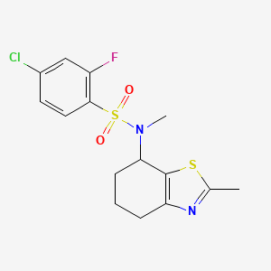 4-chloro-2-fluoro-N-methyl-N-(2-methyl-4,5,6,7-tetrahydro-1,3-benzothiazol-7-yl)benzenesulfonamide