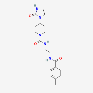 N-[2-[(4-methylbenzoyl)amino]ethyl]-4-(2-oxoimidazolidin-1-yl)piperidine-1-carboxamide