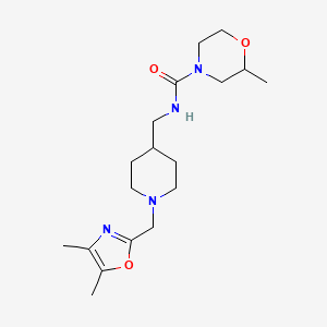 N-[[1-[(4,5-dimethyl-1,3-oxazol-2-yl)methyl]piperidin-4-yl]methyl]-2-methylmorpholine-4-carboxamide