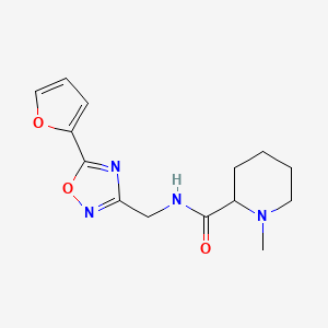 N-[[5-(furan-2-yl)-1,2,4-oxadiazol-3-yl]methyl]-1-methylpiperidine-2-carboxamide