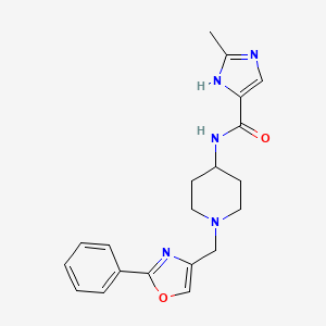 2-methyl-N-[1-[(2-phenyl-1,3-oxazol-4-yl)methyl]piperidin-4-yl]-1H-imidazole-5-carboxamide