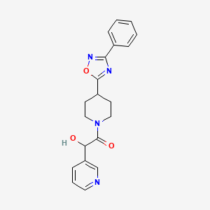 2-Hydroxy-1-[4-(3-phenyl-1,2,4-oxadiazol-5-yl)piperidin-1-yl]-2-pyridin-3-ylethanone