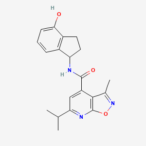 N-(4-hydroxy-2,3-dihydro-1H-inden-1-yl)-3-methyl-6-propan-2-yl-[1,2]oxazolo[5,4-b]pyridine-4-carboxamide