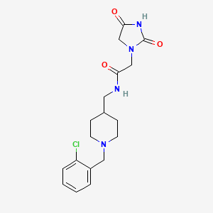 N-[[1-[(2-chlorophenyl)methyl]piperidin-4-yl]methyl]-2-(2,4-dioxoimidazolidin-1-yl)acetamide