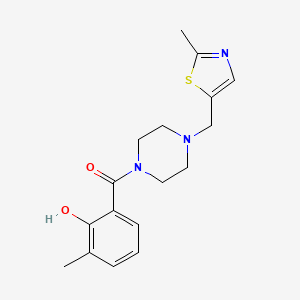 (2-Hydroxy-3-methylphenyl)-[4-[(2-methyl-1,3-thiazol-5-yl)methyl]piperazin-1-yl]methanone