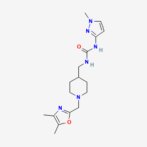 1-[[1-[(4,5-Dimethyl-1,3-oxazol-2-yl)methyl]piperidin-4-yl]methyl]-3-(1-methylpyrazol-3-yl)urea