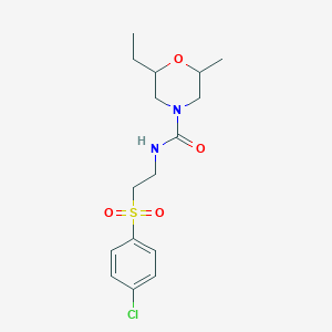 N-[2-(4-chlorophenyl)sulfonylethyl]-2-ethyl-6-methylmorpholine-4-carboxamide