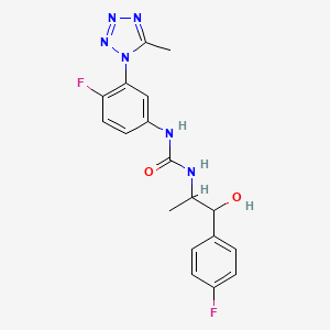 1-[4-Fluoro-3-(5-methyltetrazol-1-yl)phenyl]-3-[1-(4-fluorophenyl)-1-hydroxypropan-2-yl]urea