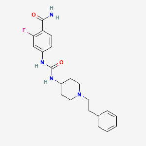 2-Fluoro-4-[[1-(2-phenylethyl)piperidin-4-yl]carbamoylamino]benzamide