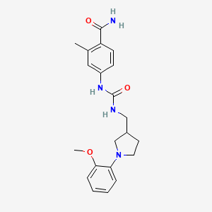 4-[[1-(2-Methoxyphenyl)pyrrolidin-3-yl]methylcarbamoylamino]-2-methylbenzamide