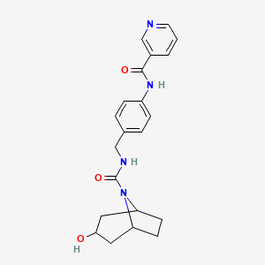 3-hydroxy-N-[[4-(pyridine-3-carbonylamino)phenyl]methyl]-8-azabicyclo[3.2.1]octane-8-carboxamide