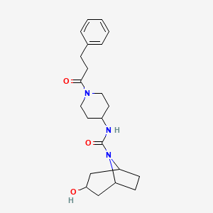 3-hydroxy-N-[1-(3-phenylpropanoyl)piperidin-4-yl]-8-azabicyclo[3.2.1]octane-8-carboxamide