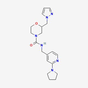 2-(pyrazol-1-ylmethyl)-N-[(2-pyrrolidin-1-ylpyridin-4-yl)methyl]morpholine-4-carboxamide