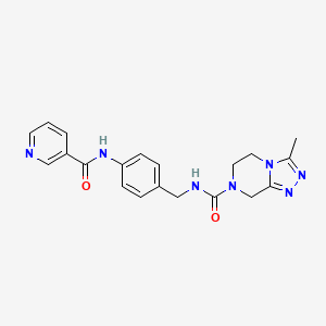 3-methyl-N-[[4-(pyridine-3-carbonylamino)phenyl]methyl]-6,8-dihydro-5H-[1,2,4]triazolo[4,3-a]pyrazine-7-carboxamide