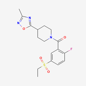 (5-Ethylsulfonyl-2-fluorophenyl)-[4-(3-methyl-1,2,4-oxadiazol-5-yl)piperidin-1-yl]methanone