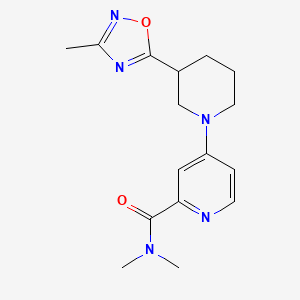 N,N-dimethyl-4-[3-(3-methyl-1,2,4-oxadiazol-5-yl)piperidin-1-yl]pyridine-2-carboxamide