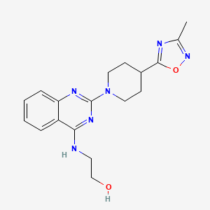 2-[[2-[4-(3-Methyl-1,2,4-oxadiazol-5-yl)piperidin-1-yl]quinazolin-4-yl]amino]ethanol