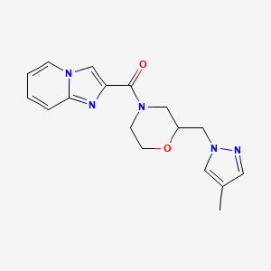 molecular formula C17H19N5O2 B7175433 Imidazo[1,2-a]pyridin-2-yl-[2-[(4-methylpyrazol-1-yl)methyl]morpholin-4-yl]methanone 