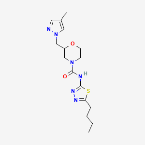 N-(5-butyl-1,3,4-thiadiazol-2-yl)-2-[(4-methylpyrazol-1-yl)methyl]morpholine-4-carboxamide