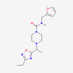 4-[1-(3-ethyl-1,2,4-oxadiazol-5-yl)ethyl]-N-(furan-2-ylmethyl)piperazine-1-carboxamide