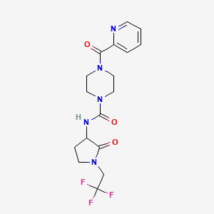 N-[2-oxo-1-(2,2,2-trifluoroethyl)pyrrolidin-3-yl]-4-(pyridine-2-carbonyl)piperazine-1-carboxamide