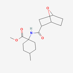 molecular formula C16H25NO4 B7176888 Methyl 4-methyl-1-(7-oxabicyclo[2.2.1]heptane-2-carbonylamino)cyclohexane-1-carboxylate 