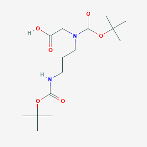 molecular formula C15H28N2O6 B071769 N-tert-Butoxycarbonyl-N-[3-(tert-butoxycarbonylamino)propyl]glycine CAS No. 192124-66-6
