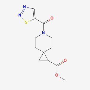 molecular formula C12H15N3O3S B7176951 Methyl 6-(thiadiazole-5-carbonyl)-6-azaspiro[2.5]octane-2-carboxylate 