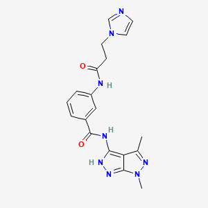 N-(4,6-dimethyl-2H-pyrazolo[3,4-c]pyrazol-3-yl)-3-(3-imidazol-1-ylpropanoylamino)benzamide