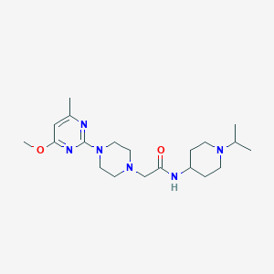 2-[4-(4-methoxy-6-methylpyrimidin-2-yl)piperazin-1-yl]-N-(1-propan-2-ylpiperidin-4-yl)acetamide