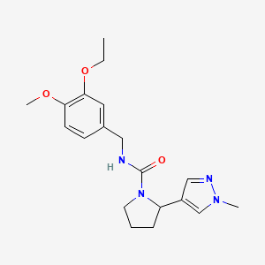 N-[(3-ethoxy-4-methoxyphenyl)methyl]-2-(1-methylpyrazol-4-yl)pyrrolidine-1-carboxamide