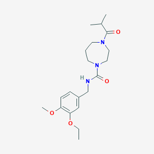 N-[(3-ethoxy-4-methoxyphenyl)methyl]-4-(2-methylpropanoyl)-1,4-diazepane-1-carboxamide