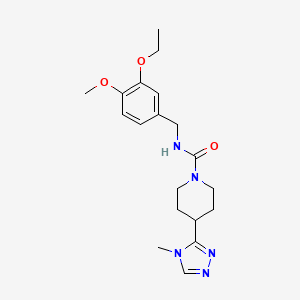 N-[(3-ethoxy-4-methoxyphenyl)methyl]-4-(4-methyl-1,2,4-triazol-3-yl)piperidine-1-carboxamide