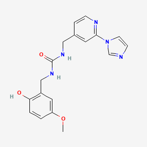 1-[(2-Hydroxy-5-methoxyphenyl)methyl]-3-[(2-imidazol-1-ylpyridin-4-yl)methyl]urea