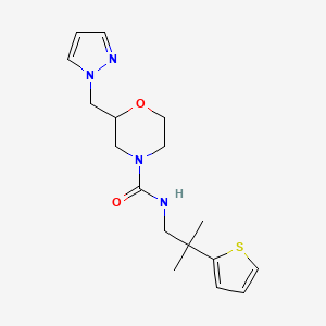 N-(2-methyl-2-thiophen-2-ylpropyl)-2-(pyrazol-1-ylmethyl)morpholine-4-carboxamide