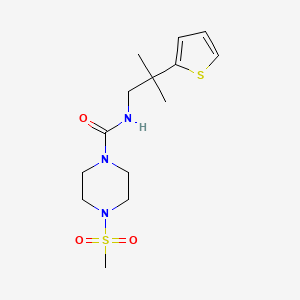 4-methylsulfonyl-N-(2-methyl-2-thiophen-2-ylpropyl)piperazine-1-carboxamide