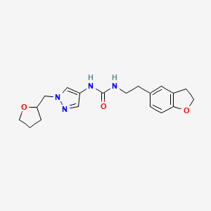 1-[2-(2,3-Dihydro-1-benzofuran-5-yl)ethyl]-3-[1-(oxolan-2-ylmethyl)pyrazol-4-yl]urea